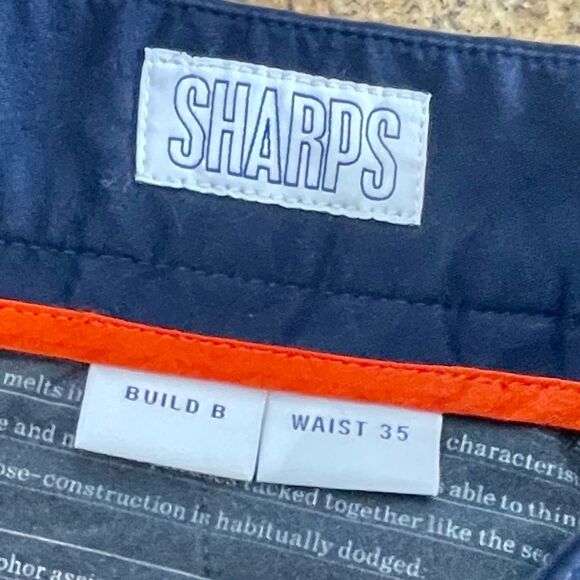 Spoke Sharps Build B navy Flat Front stretch Chinos. Size 35 - Picture 6 of 8